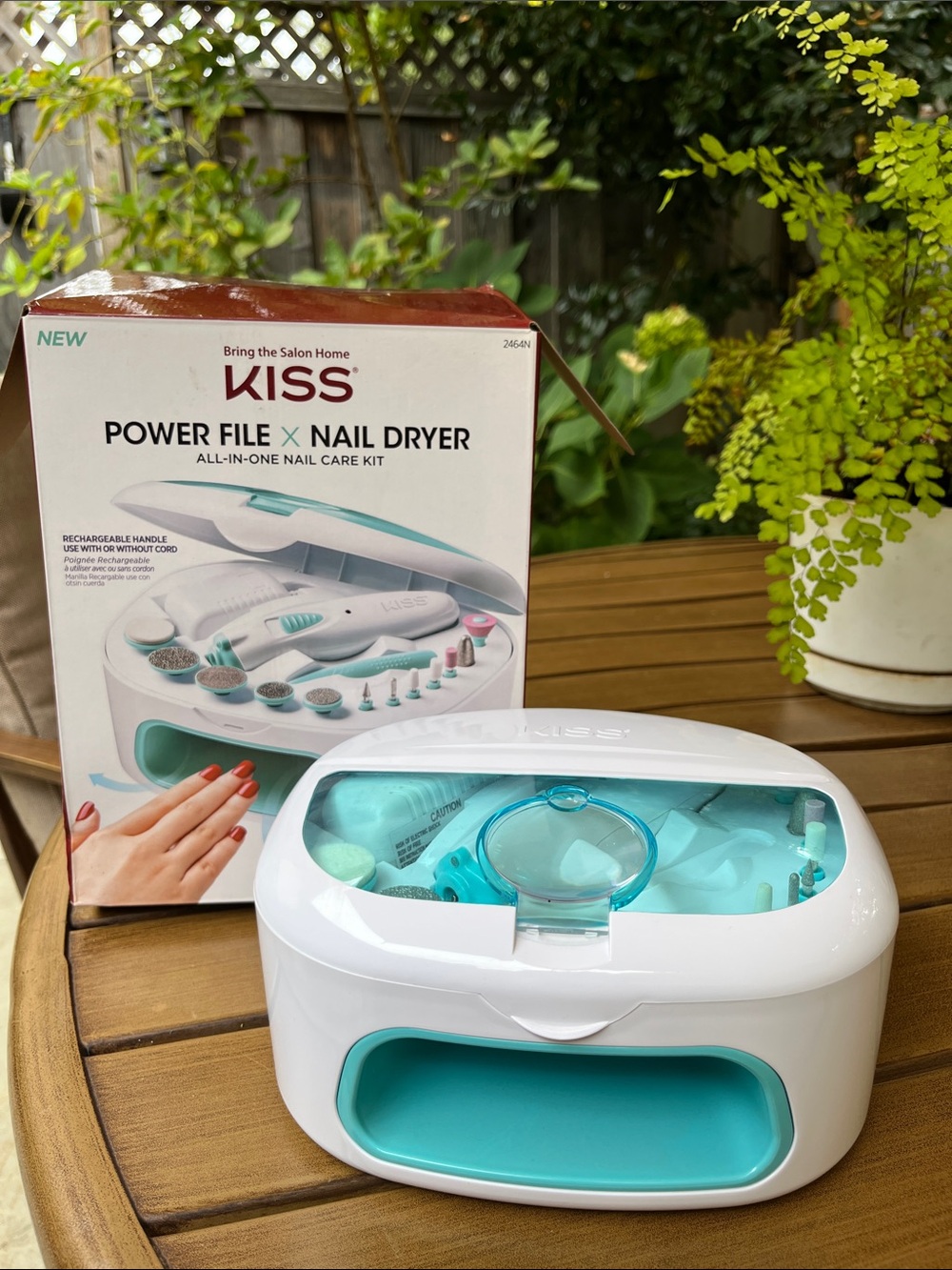 Kiss Power File X Nail Dryer Kit in White & Teal